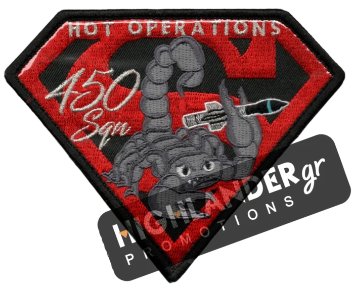 450 Squadron Embroidered Patch – Hot Operations (Scorpion with Missile)