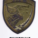 332 Squadron tactical embroidered patch with hawk and map of Greece in subdued colors.