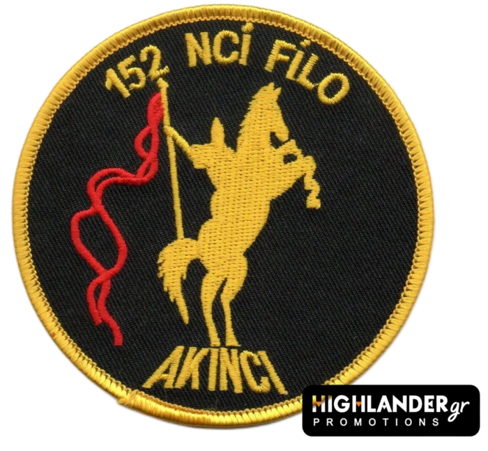 Embroidered patch of 152 NCİ FİLO with horse and red flag