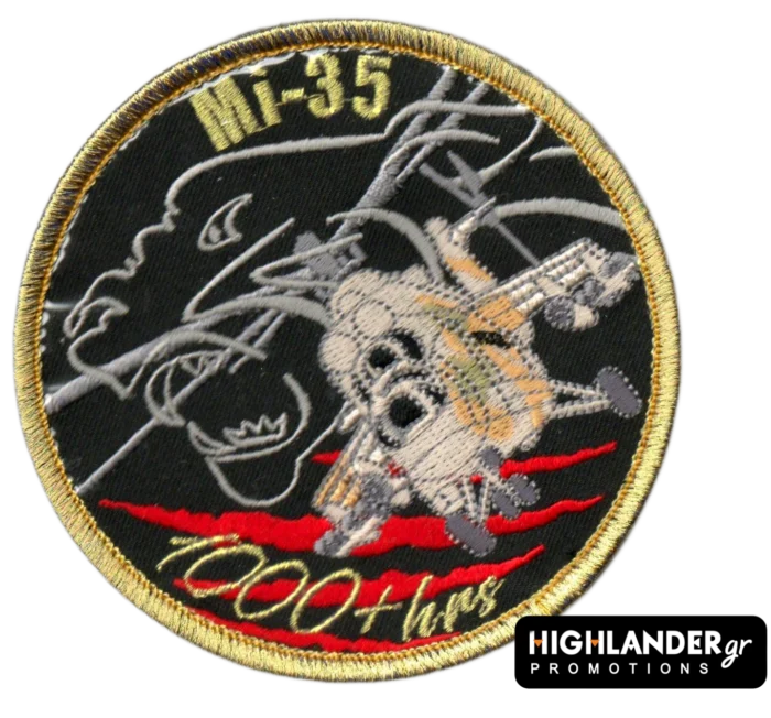 Κεντητό έμβλημα Mi-35 1000 ώρες Κύπρος / Mi-35 1000 hours flight Cyprus embroidered patch