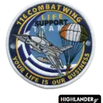 116 Combat Wing Life Support patch with F-16 and parachute