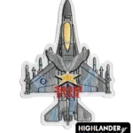343 Squadron F-16 embroidered patch with camouflage pattern, yellow star, Greek roundel, and “343M STAR” inscription.
