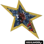 343 Squadron Albacete TLP 2016 embroidered patch with star shape, fighter jet graphics, and event insignia.