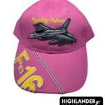 Pink F-16 cap with embroidered fighter jet Ροζ καπέλο F-16 με κεντημένο μαχητικό