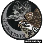 F-16 GREEK FIGHTER patch with PAOK emblem, hawk and jet