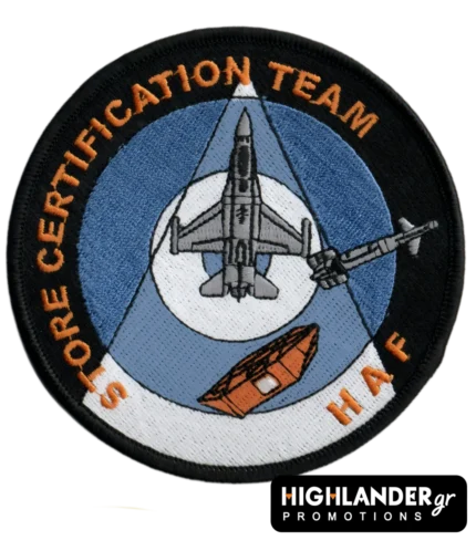 Hellenic Air Force patch featuring top-view F-16 and external store certification
