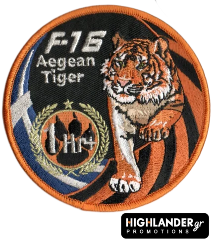 Κεντημένο διακριτικό 335 Μοίρας F-16 Aegean Tiger με έμβλημα 1ΗΕ