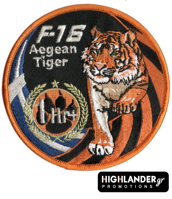 Κεντημένο διακριτικό 335 Μοίρας F-16 Aegean Tiger με έμβλημα 1ΗΕ