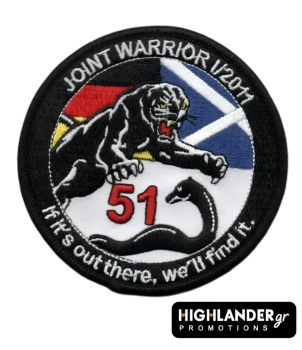 Κεντητό έμβλημα Joint Warrior I/2011 με μαύρη πάνθηρα, φίδι και το σήμα της 51ης Μοίρας