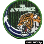 PVC Avionix patch tiger design with matrix code