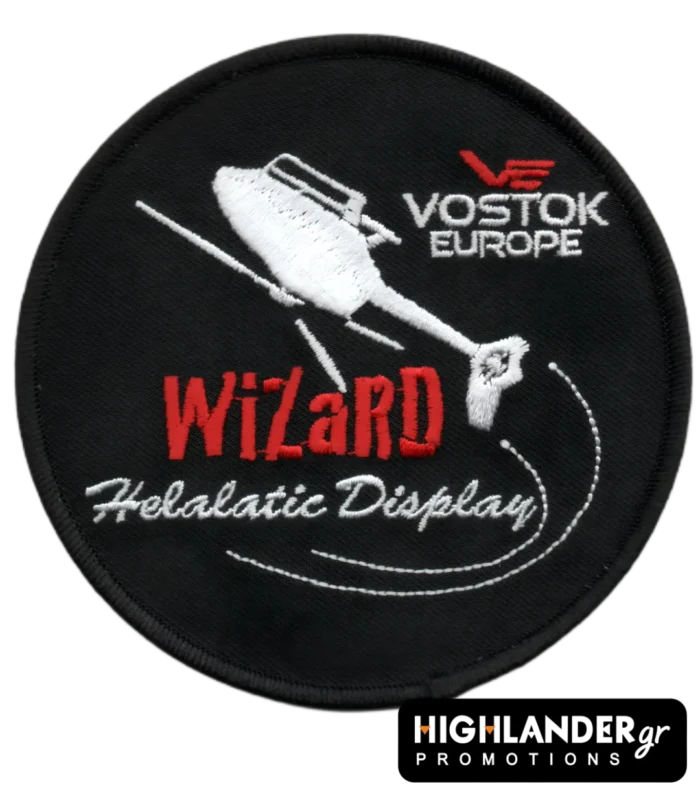 Κεντητό έμβλημα Vostok Europe Wizard Helalatic Display με σχέδιο ελικοπτέρου