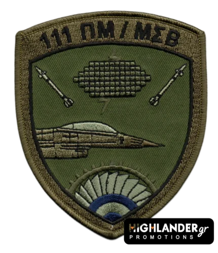 111 CW / AMS low-visibility patch with F-16 and radar symbols – velcro back