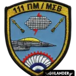 111 CW / AMS embroidered patch with F-16 fighter, missiles and radar burst – velcro back