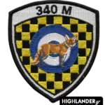 340 Squadron embroidered patch with fox and checkered background