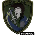 Low visibility embroidered patch 410 MAF – Spartan with missile in camo tones