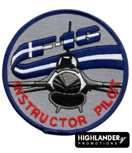 F-16 Instructor Pilot patch with Greek flag background