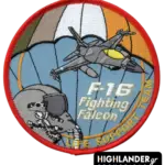F-16 Life Support Team patch with fighter pilot and parachute