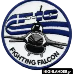 F-16 Fighting Falcon embroidered patch with Greek flag