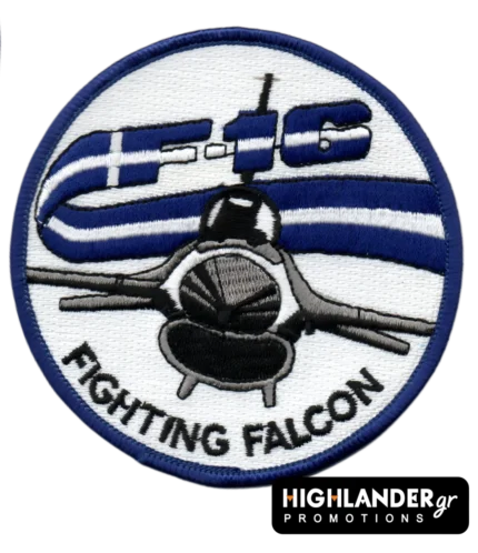F-16 Fighting Falcon embroidered patch with Greek flag