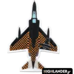 F-4 Phantom shape patch with orange-black checkerboard and spooky figure