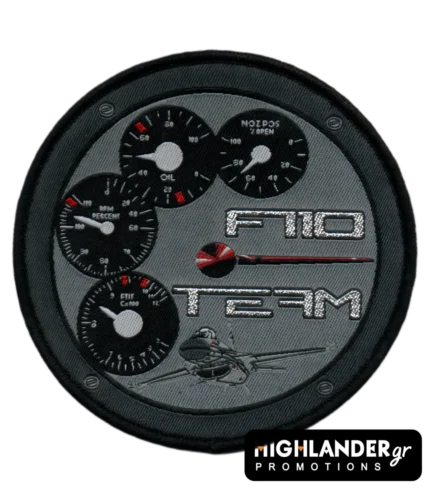 F110 Team patch with engine gauges and F-16 aircraft