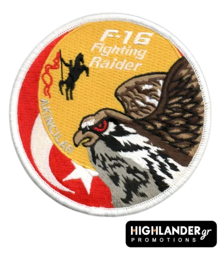 F-16 Fighting Raider patch with falcon and Turkish flag elements