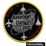 Embroidered Aviation Data Corp. patch with fighter aircraft and “Image is Everything” slogan