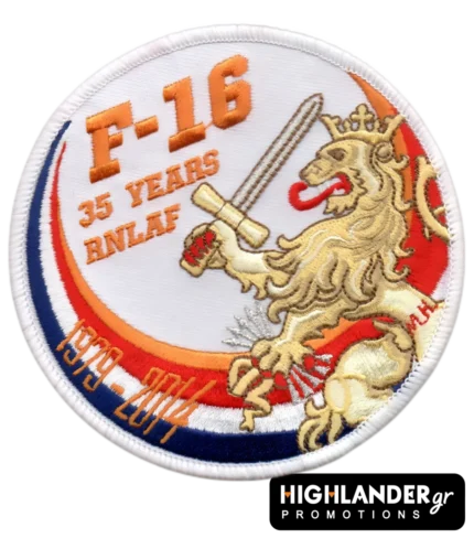 Patch F-16 35 χρόνια RNLAF με λιοντάρι και ολλανδική σημαία, επετειακή έκδοση 1979–2014