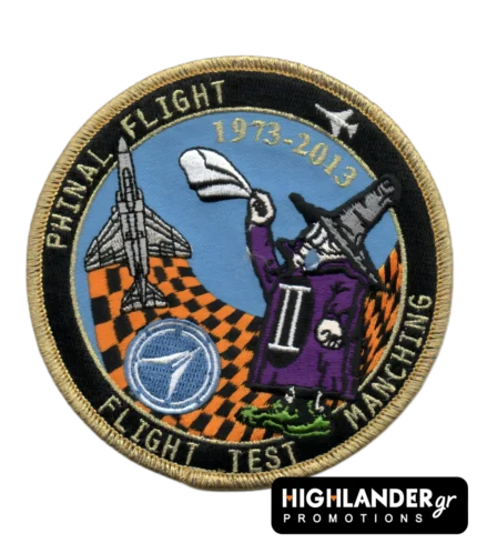 Κεντημένο patch “Phinal Flight – Flight Test Manching” με Phantom και φιγούρα που αποχαιρετά