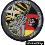 Embroidered patch NATO Tiger Meet 2014 – Jagel Germany with Tornado jet, tiger and NATO emblem