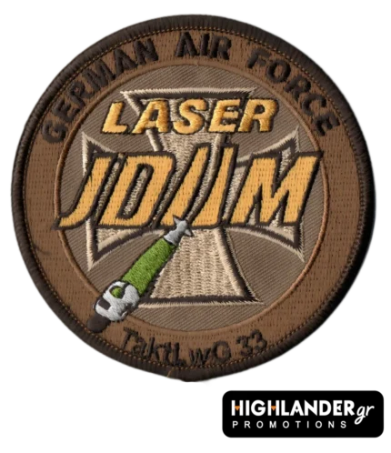 Embroidered patch Laser JDAM German Air Force with Iron Cross and bomb icon
