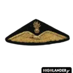 Greek Air Force Pilot Wings Patch – Poulada – Gold Embroidery – Velcro Back