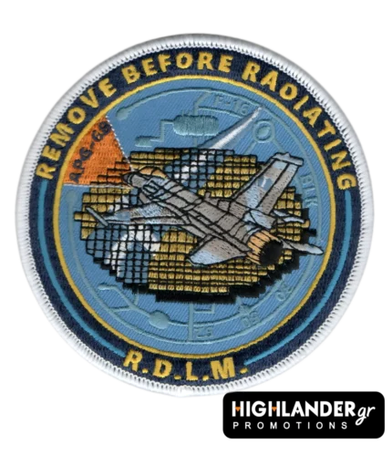 RDLM patch with F-16 jet and Remove Before Radiating inscription