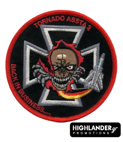 Tornado ASSTA 3 military patch – skeleton with German cross and fighter jet
