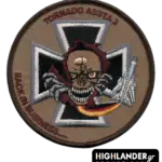 Tornado ASSTA 3 brown patch with skeleton and fighter jet
