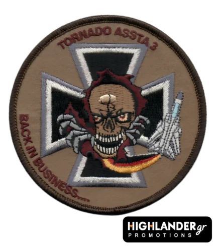 Tornado ASSTA 3 brown patch with skeleton and fighter jet
