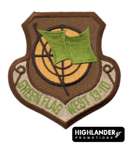 Παραλλαγής Σήμα Green Flag West 13-10 με πράσινες σημαίες και καφέ βάση