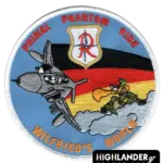 Phinal Phantom Ride Wilfried's World embroidered patch with F-4 Phantom and German flag