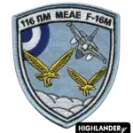 116 Combat Wing MEAE F-16M Patch – Hellenic Air Force