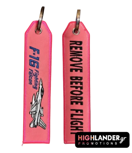 Keychain F-16 Fighting Falcon Pink Remove Before Flight