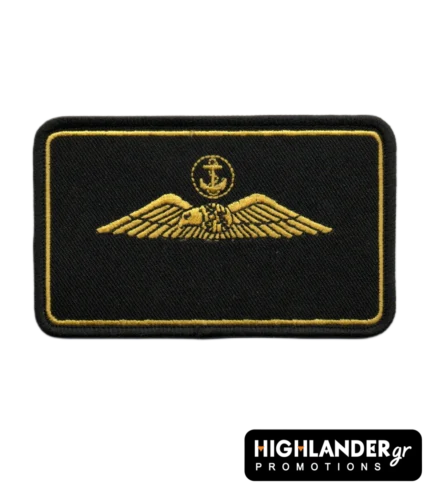 Πουλάδα ιπτάμενου του Πολεμικού Ναυτικού με χρυσή άγκυρα και φτερά. Διακριτικό υψηλής ποιότητας, συλλεκτικό ή για ένδυση υπηρεσίας, με Velcro.