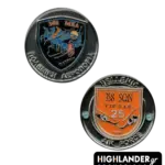 Commemorative challenge coin for HAF 358 MEA "Phaethon," featuring squadron emblem and 25th-anniversary VIP SAR helicopter design