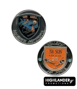 Αναμνηστικό νόμισμα 358 ΜΕΔ "Φαέθων" της ΠΑ, με το έμβλημα της μοίρας και επετειακό σχέδιο 25 ετών με ελικόπτερα VIP SAR.