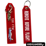 ed embroidered keychain for the HAF 120 Flight Training Wing in Kalamata. Side A shows silhouettes of T-2 Buckeye and T-6 Texan aircraft with yellow "120 FTW" text.