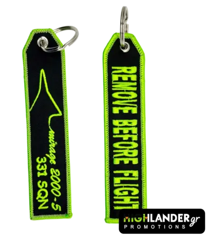 Features a detailed top-down silhouette of the Mirage 2000-5 delta-wing fighter paired with the squadron designation "331 SQN THESEUS" in bold green.