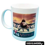 This premium ceramic mug features the legendary F-16 Viper fighter jet in a striking sunset takeoff pose. Crafted from durable ceramic, it's a must-have item for pilots, veterans, and aviation fans to elevate their coffee experience.