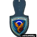 This official leather badge holder is for the 114 Combat Wing (114 CW) based in Tanagra. It features their Homeric motto "ΦΥΛΑΚΗΣ ΜΝΗΣΑΣΘΕ" and eagle emblem, crafted on high-quality enamel.